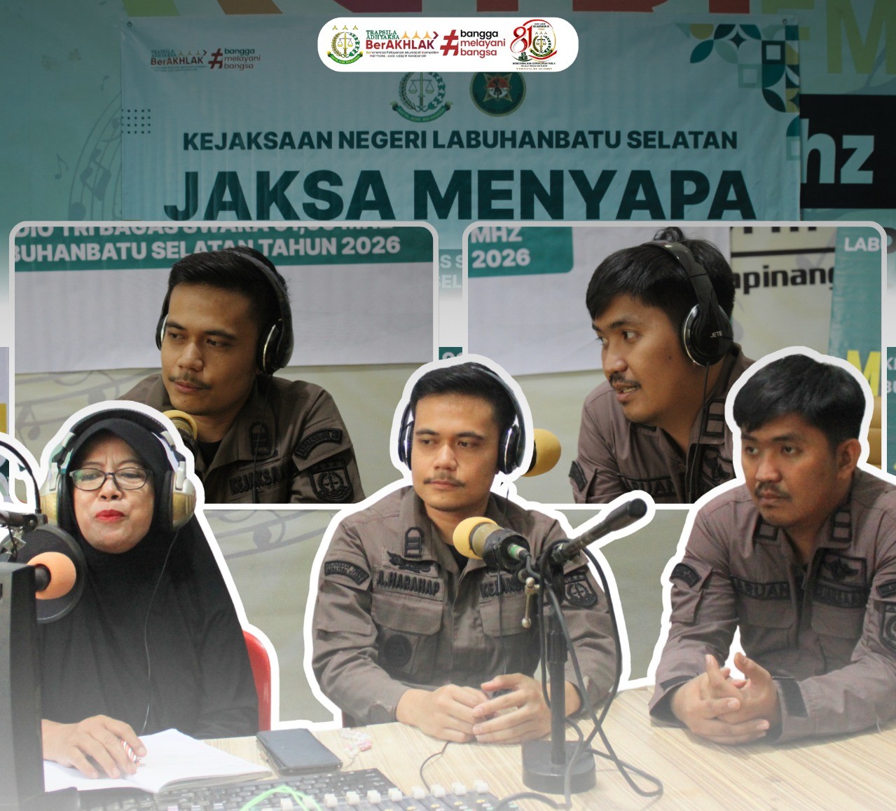 Jaksa Menyapa lewat siaran radio yang bertempat di Studio Radio Tri Bagas Swara 91,50 Mhz