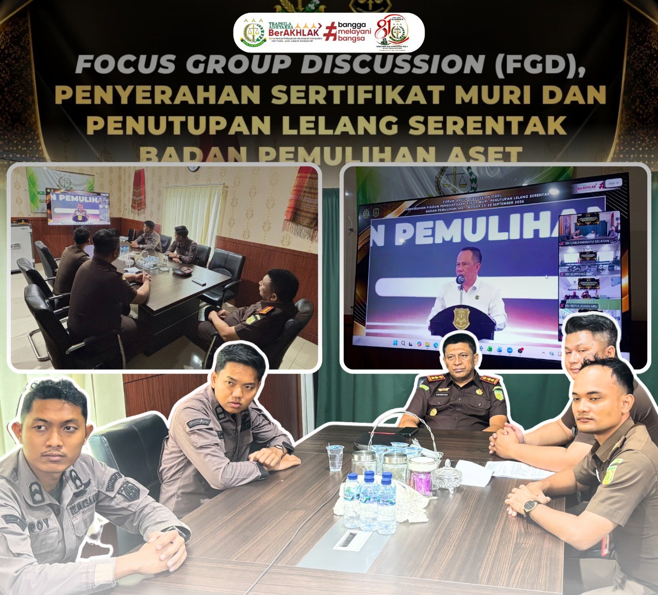 Kegiatan Focus Group Discussion (FGD), Penyerahan MURI, dan Penutupan Lelang Serentak Badan Pemulihan Aset