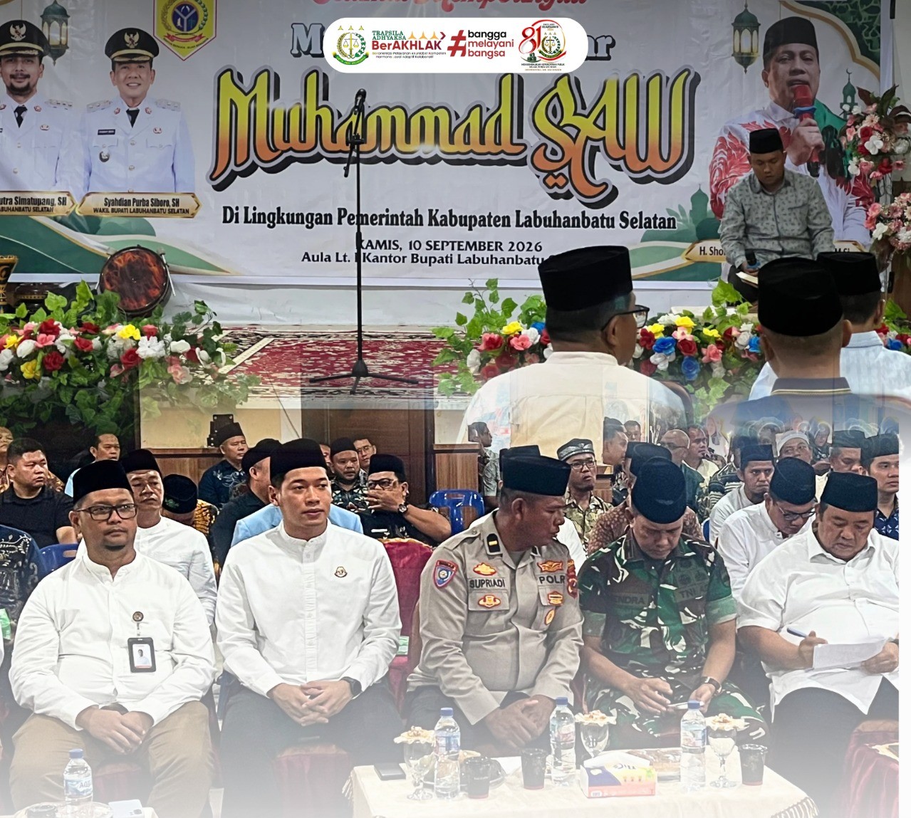 Kejaksaan Negeri Labuhanbatu Selatan menghadiri Acara Peringatan Maulid Nabi Muhammad SAW 1448 H/2026 M di Lingkungan Pemerintah Kabupaten Labuhanbatu Selatan