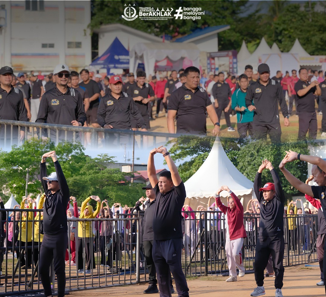 Kejaksaan Negeri Labuhanbatu Selatan mengikuti Kegiatan Senam Bersama Se-Wilayah Kabupaten Labuhanbatu Selatan