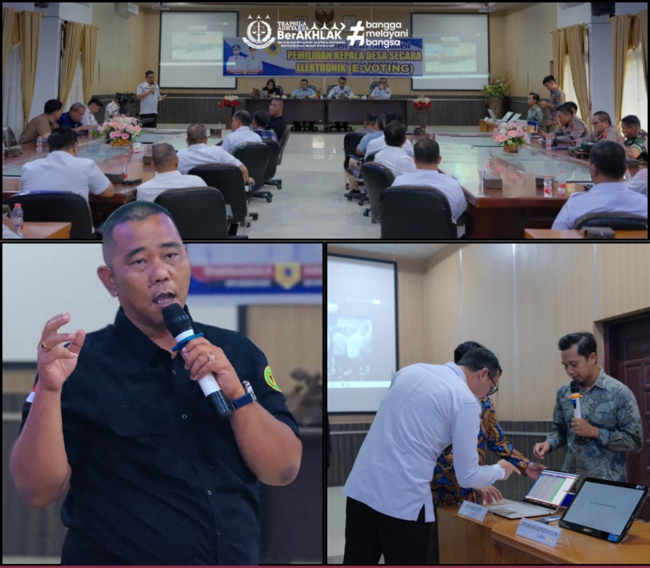 Kejaksaan Negeri Labuhanbatu Selatan mengikuti Sosialisasi dan Simulasi Pemilihan Kepala Desa Secara Elektronik (e-voting) pada Kabupaten Labuhanbatu Selatan