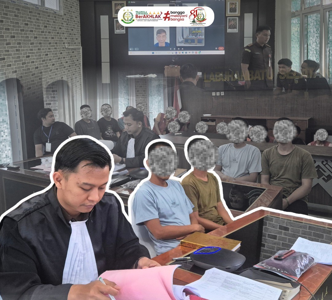 Kejari Labusel Laksanakan Persidangan Tindak Pidana Umum Secara Daring