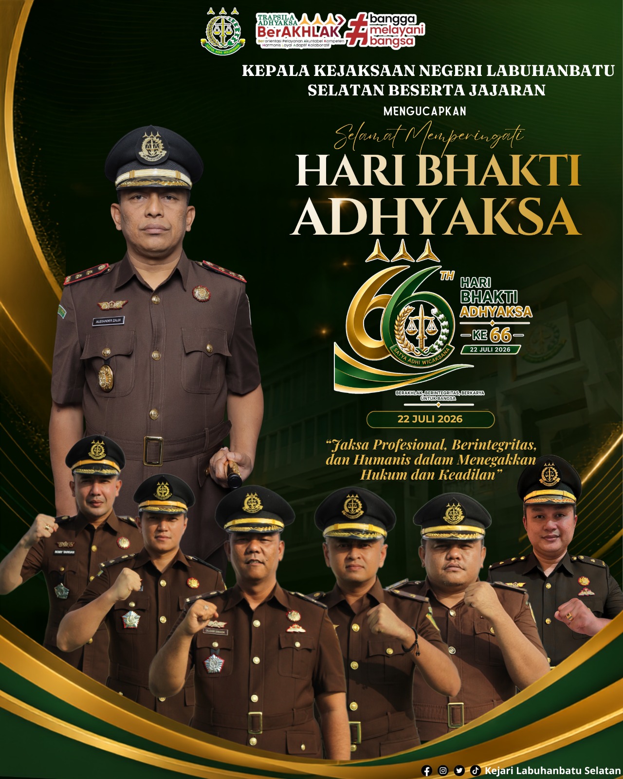 Selamat Hari Bhakti Adhyaksa Ke 66 tanggal 22 Juli 2026.
