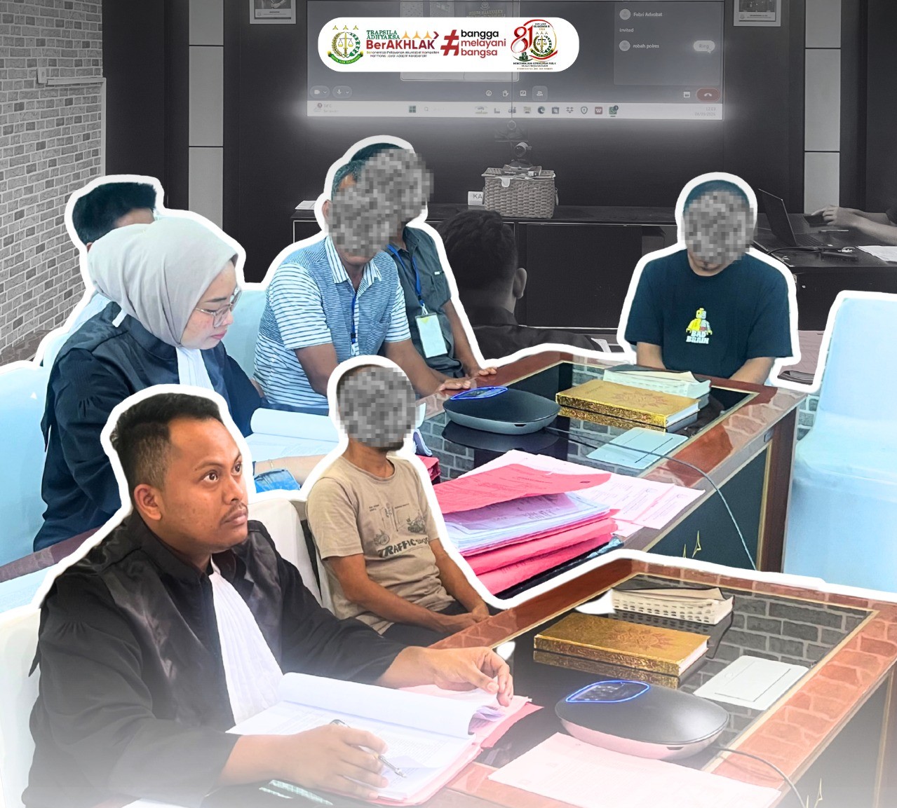 Sidang Tindak Pidana Umum pada Kejaksaan Negeri Labuhanbatu Selatan secara daring (online)