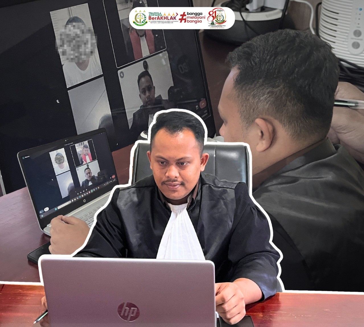 Sidang Tindak Pidana Umum pada Kejaksaan Negeri Labuhanbatu Selatan secara daring (online)