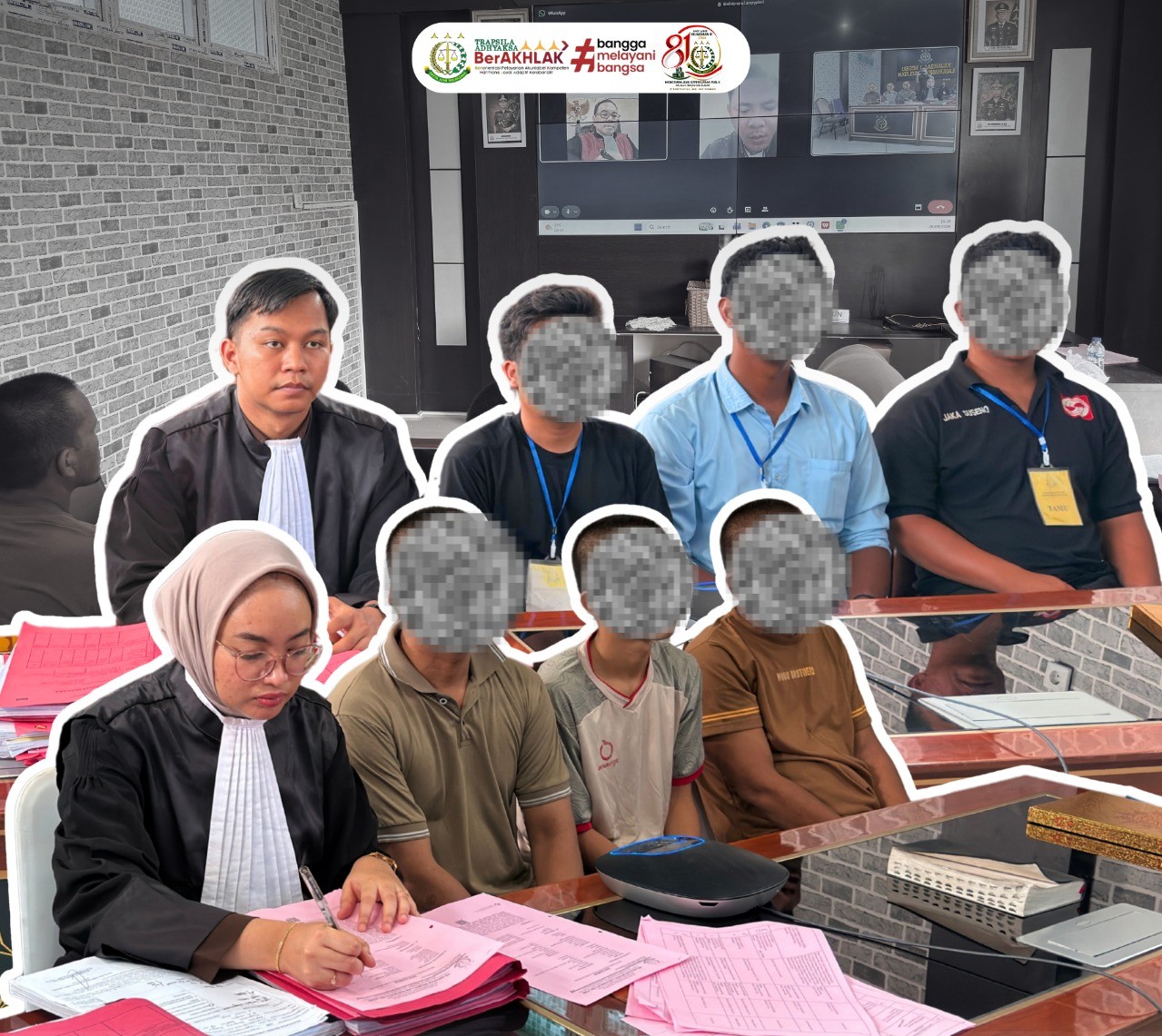 Sidang Tindak Pidana Umum pada Kejaksaan Negeri Labuhanbatu Selatan secara daring (online)
