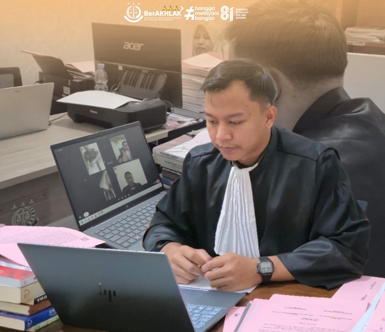Sidang Tindak Pidana Umum pada Kejaksaan Negeri Labuhanbatu Selatan secara daring (online)
