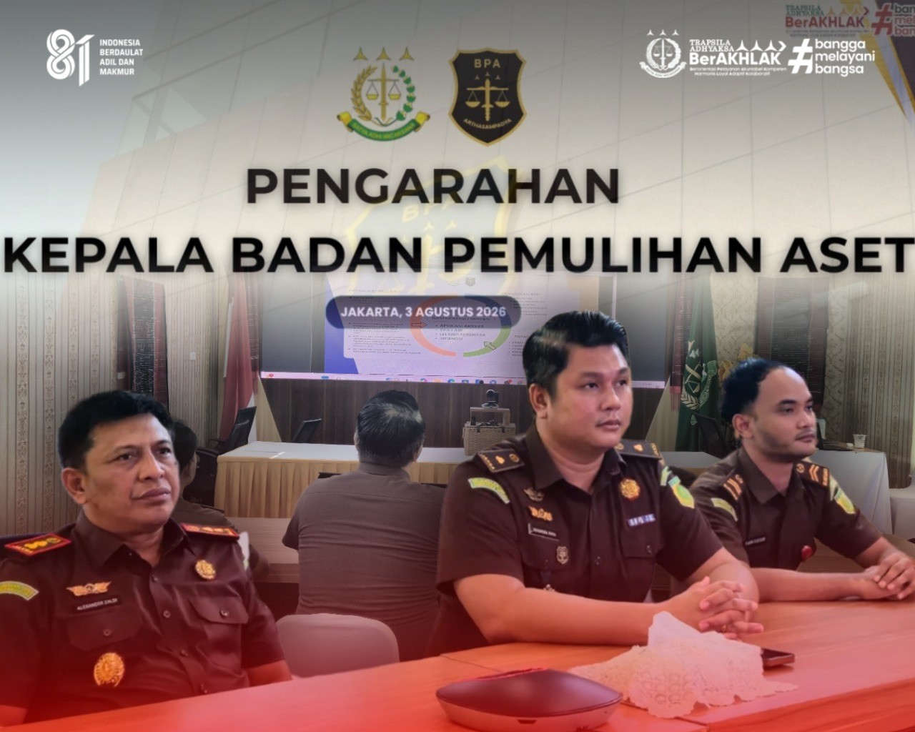 Zoom Meeting Pengarahan Kinerja dan Persiapan Pelaksanaan Lelang Serentak yang diselenggarakan oleh Badan Pemulihan Aset Kejaksaan Republik Indonesia